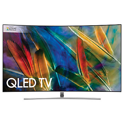 Samsung QE65Q8C Curved QLED HDR 1500 4K Ultra HD Smart TV, 65 with TVPlus/Freesat HD & 360 Design, Silver, UHD Premium